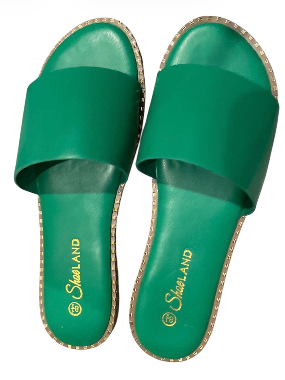 ShoeLand - Women's Green Slide Sandals
